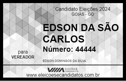 Candidato EDSON DA SÃO CARLOS 2024 - GOIÁS - Eleições