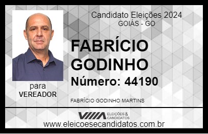 Candidato FABRÍCIO GODINHO 2024 - GOIÁS - Eleições