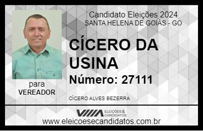 Candidato CÍCERO DA USINA 2024 - SANTA HELENA DE GOIÁS - Eleições