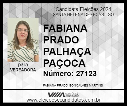 Candidato FABIANA PRADO PALHAÇA PAÇOCA 2024 - SANTA HELENA DE GOIÁS - Eleições