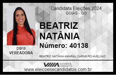 Candidato BEATRIZ NATÂNIA 2024 - GOIÁS - Eleições