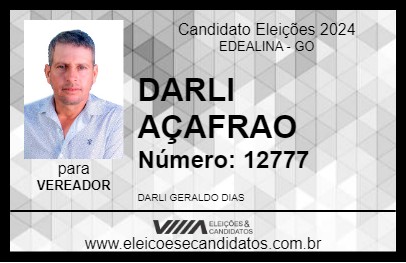 Candidato DARLI AÇAFRAO 2024 - EDEALINA - Eleições