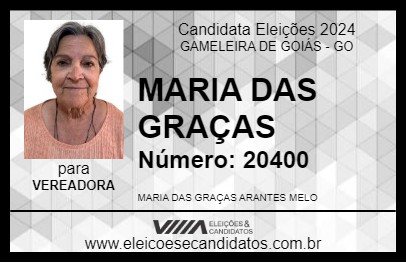 Candidato MARIA DAS GRAÇAS 2024 - GAMELEIRA DE GOIÁS - Eleições