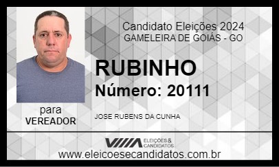 Candidato RUBINHO 2024 - GAMELEIRA DE GOIÁS - Eleições