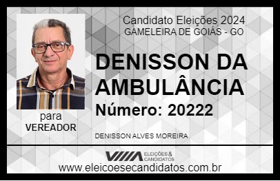 Candidato DENISSON DA AMBULÂNCIA 2024 - GAMELEIRA DE GOIÁS - Eleições