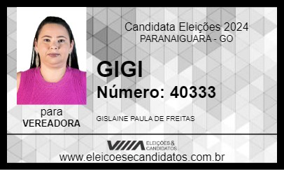 Candidato GIGI 2024 - PARANAIGUARA - Eleições