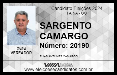 Candidato SARGENTO CAMARGO 2024 - FAINA - Eleições