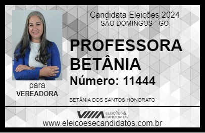 Candidato PROFESSORA BETÂNIA 2024 - SÃO DOMINGOS - Eleições