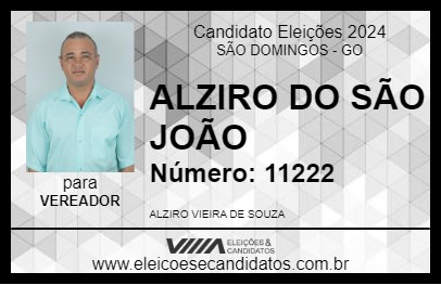 Candidato ALZIRO DO SÃO JOÃO 2024 - SÃO DOMINGOS - Eleições