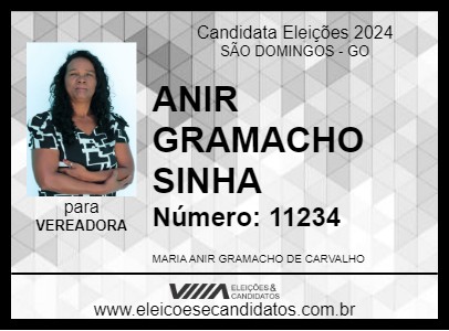 Candidato ANIR GRAMACHO SINHA 2024 - SÃO DOMINGOS - Eleições