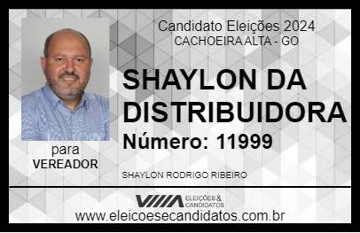 Candidato SHAYLON DA DISTRIBUIDORA 2024 - CACHOEIRA ALTA - Eleições