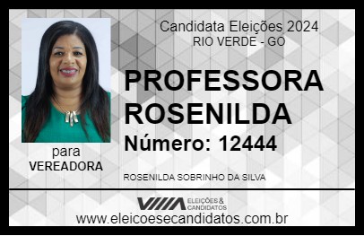 Candidato PROFESSORA ROSENILDA 2024 - RIO VERDE - Eleições