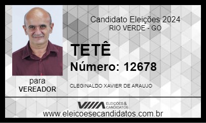 Candidato TETÊ 2024 - RIO VERDE - Eleições