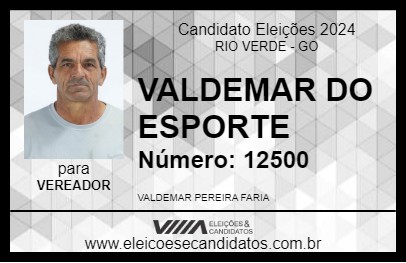 Candidato VALDEMAR DO ESPORTE 2024 - RIO VERDE - Eleições