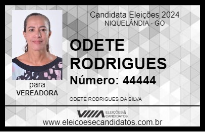 Candidato ODETE RODRIGUES 2024 - NIQUELÂNDIA - Eleições