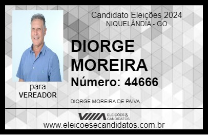 Candidato DIORGE MOREIRA  2024 - NIQUELÂNDIA - Eleições