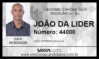 Candidato JOÃO DA LIDER 2024 - NIQUELÂNDIA - Eleições