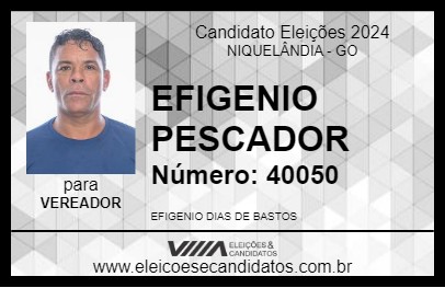 Candidato EFIGENIO PESCADOR 2024 - NIQUELÂNDIA - Eleições