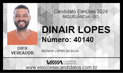 Candidato DINAIR LOPES 2024 - NIQUELÂNDIA - Eleições