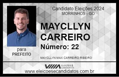 Candidato MAYCLLYN CARREIRO 2024 - MORRINHOS - Eleições