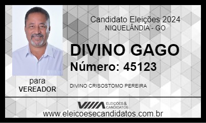 Candidato DIVINO GAGO 2024 - NIQUELÂNDIA - Eleições