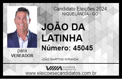 Candidato JOÃO DA LATINHA 2024 - NIQUELÂNDIA - Eleições