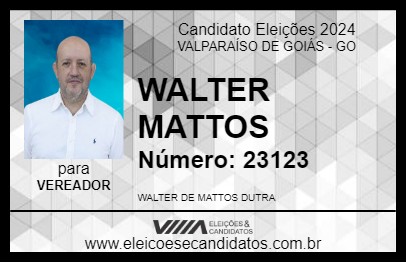 Candidato WALTER MATTOS  2024 - VALPARAÍSO DE GOIÁS - Eleições