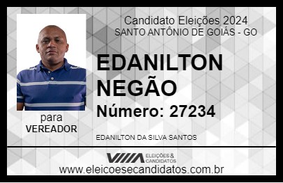 Candidato EDANILTON NEGÃO  2024 - SANTO ANTÔNIO DE GOIÁS - Eleições