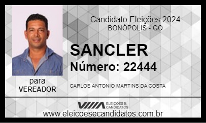 Candidato SANCLER 2024 - BONÓPOLIS - Eleições