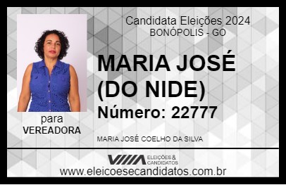 Candidato MARIA JOSÉ (DO NIDE) 2024 - BONÓPOLIS - Eleições