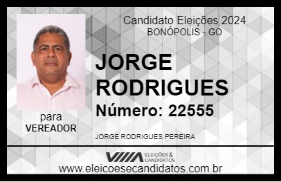 Candidato JORGE RODRIGUES 2024 - BONÓPOLIS - Eleições