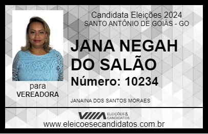 Candidato JANA NEGAH DO SALÃO 2024 - SANTO ANTÔNIO DE GOIÁS - Eleições