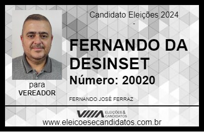 Candidato FERNANDO DA DESINSET 2024 - INHUMAS - Eleições