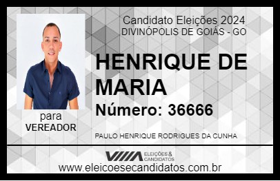 Candidato HENRIQUE DE MARIA 2024 - DIVINÓPOLIS DE GOIÁS - Eleições