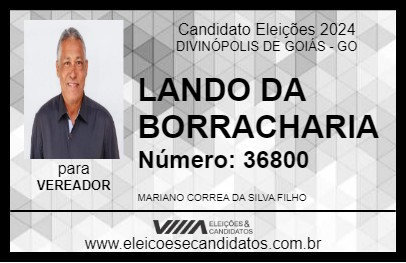 Candidato LANDO DA BORRACHARIA 2024 - DIVINÓPOLIS DE GOIÁS - Eleições