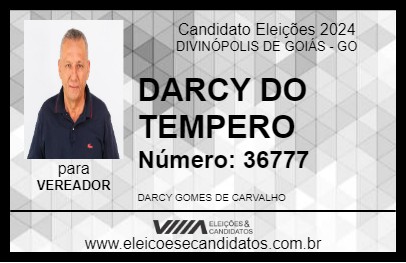 Candidato DARCY DO TEMPERO 2024 - DIVINÓPOLIS DE GOIÁS - Eleições