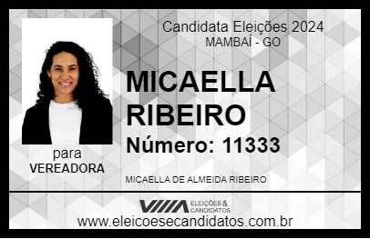 Candidato MICAELLA RIBEIRO 2024 - MAMBAÍ - Eleições