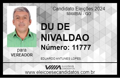 Candidato DU DE NIVALDAO 2024 - MAMBAÍ - Eleições