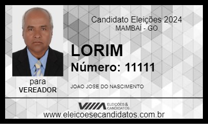 Candidato LORIM 2024 - MAMBAÍ - Eleições