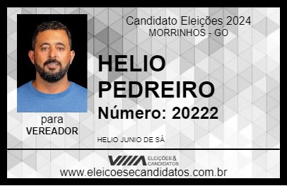 Candidato HELIO JUNIO PEDREIRO 2024 - MORRINHOS - Eleições