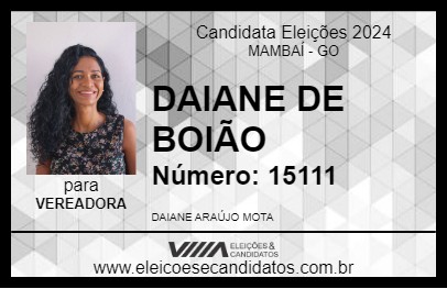 Candidato DAIANE DE BOIÃO 2024 - MAMBAÍ - Eleições