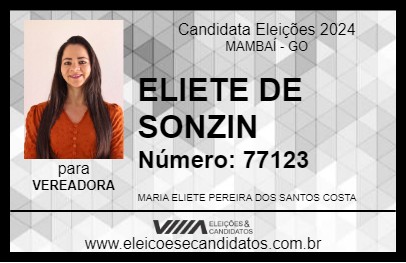 Candidato ELIETE DE SONZIN 2024 - MAMBAÍ - Eleições