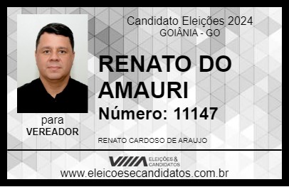 Candidato RENATO DO AMAURI 2024 - GOIÂNIA - Eleições