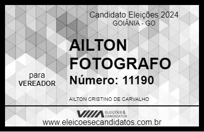 Candidato AILTON FOTOGRAFO 2024 - GOIÂNIA - Eleições