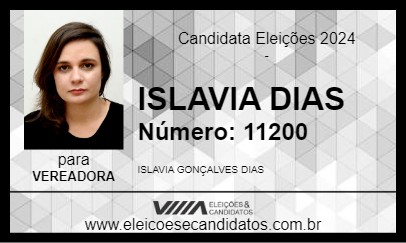 Candidato ISLAVIA DIAS 2024 - GOIÂNIA - Eleições