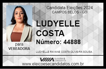 Candidato LUDYELLE COSTA 2024 - CAMPOS BELOS - Eleições