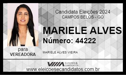 Candidato MARIELE ALVES 2024 - CAMPOS BELOS - Eleições