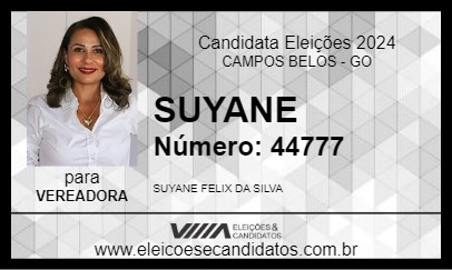 Candidato SUYANE  2024 - CAMPOS BELOS - Eleições