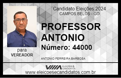 Candidato PROFESSOR ANTONIO 2024 - CAMPOS BELOS - Eleições