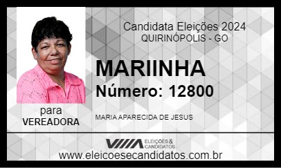 Candidato MARIINHA 2024 - QUIRINÓPOLIS - Eleições